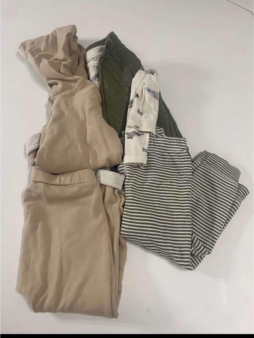 Multiples Kids Neutral and Olive Mixed Outfit Set